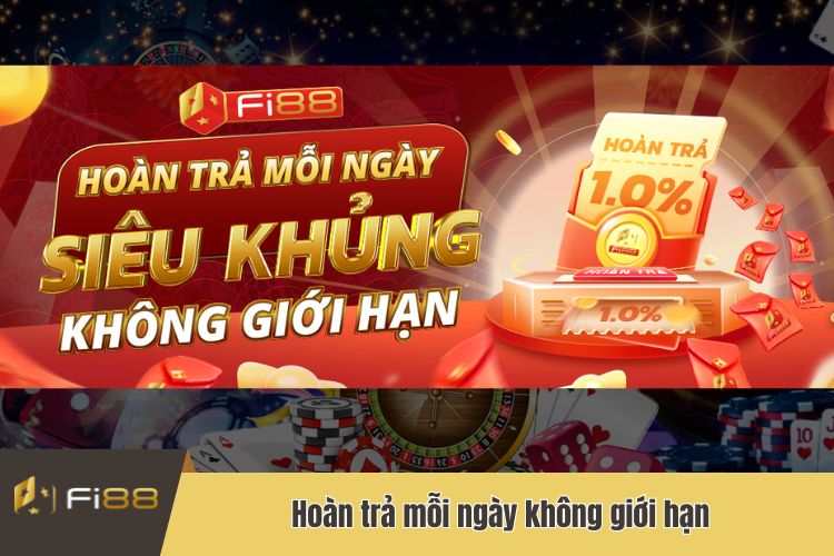 Hoàn trả mỗi ngày siêu khủng không giới hạn cùng khuyến mãi Fi88 